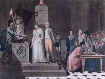 Mayor Conducting a Republican Marriage During the Period of the French Revolution, c.1795 by Legrand